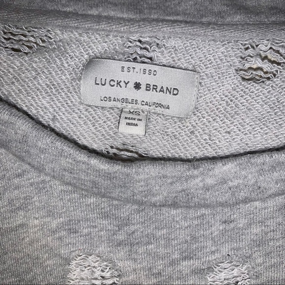 Lucky Brand distressed polka dot pullover sweater - Picture 3 of 5